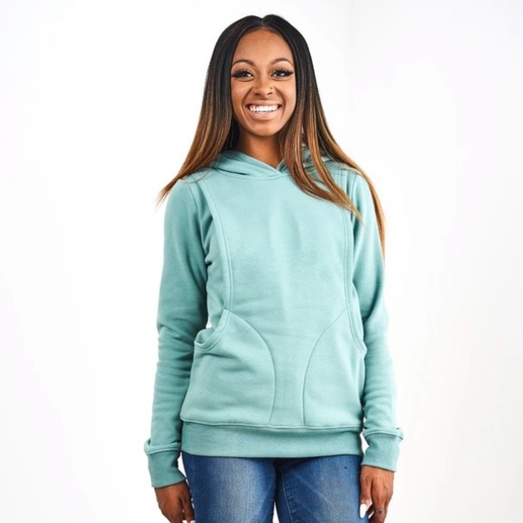 Latched Mama Tops - Latched Mama Heavy Hoodie Seafoam XL